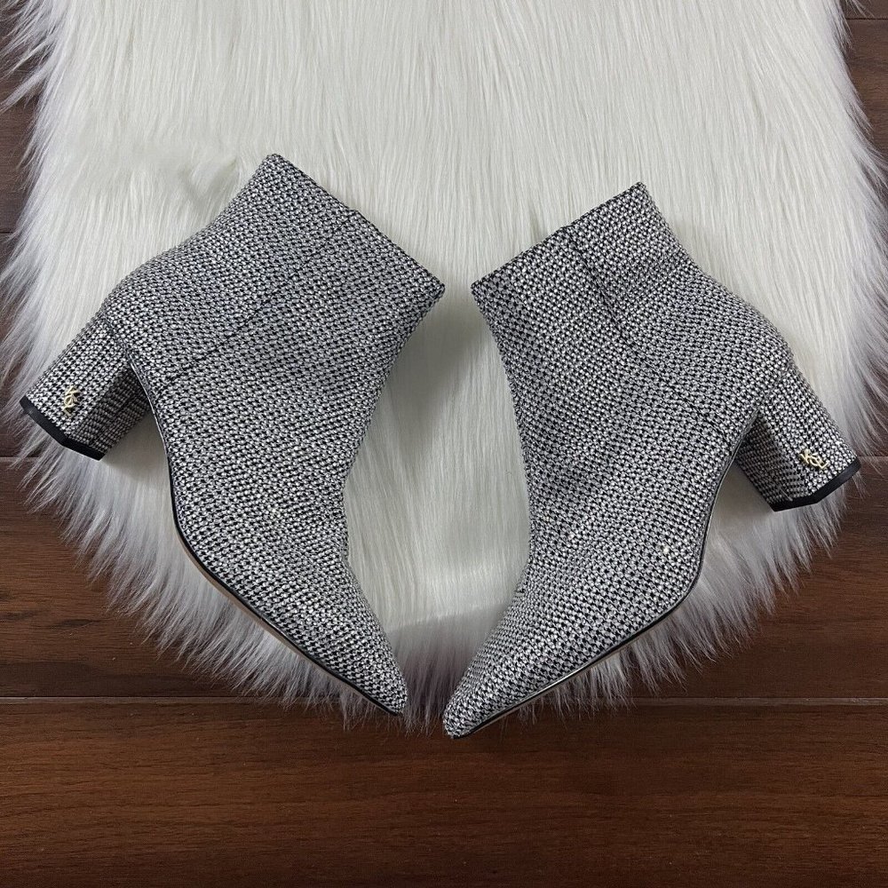 NEW Kurt Geiger Size 36.5 /‎ US 6.5 Plaid Rhinestone Burlington Ankle Bootie